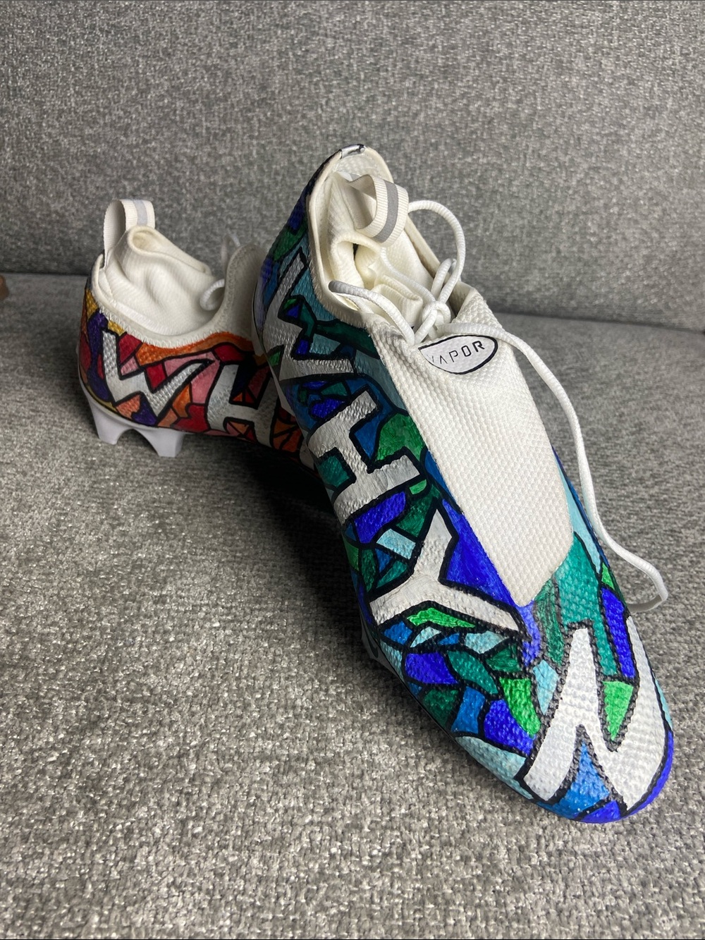 White Multicolor Men’s Edge Pro 360 football Cleats -9.5